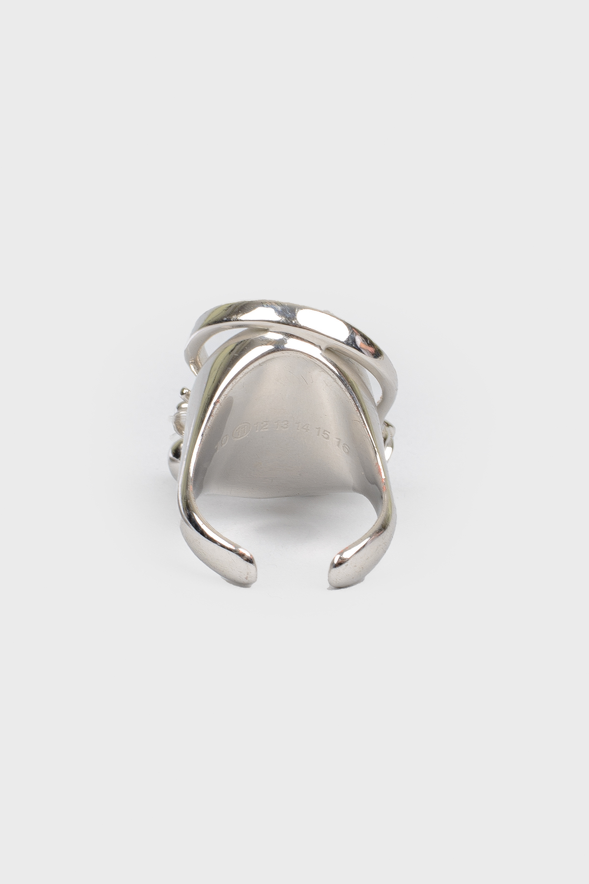

Серебристое металлическое кольцо с камнями Maison Margiela, Серебристый