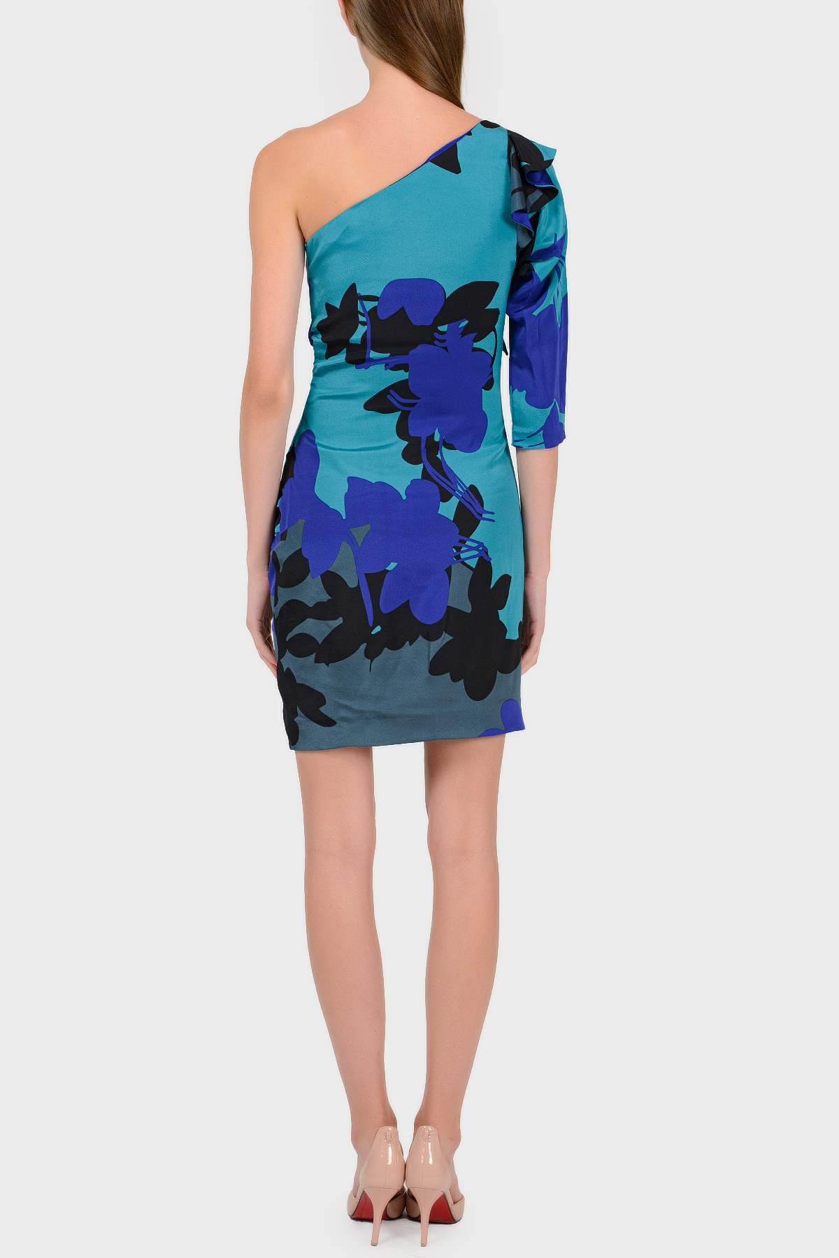

Шелковое платье на одно плечо Diane von Furstenberg, Синий