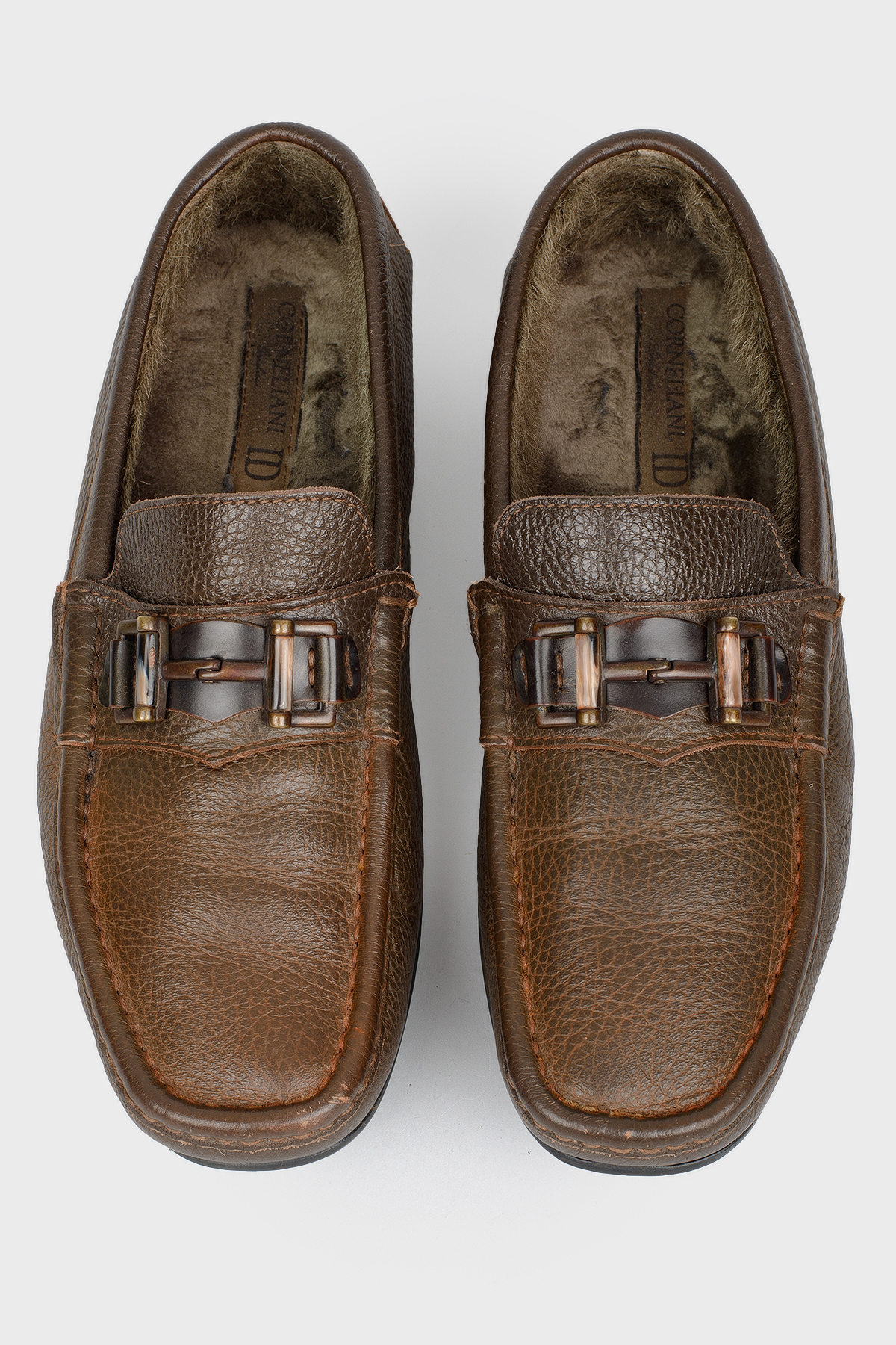 

Мокасины мужские кожаные на меху Corneliani, Коричневый