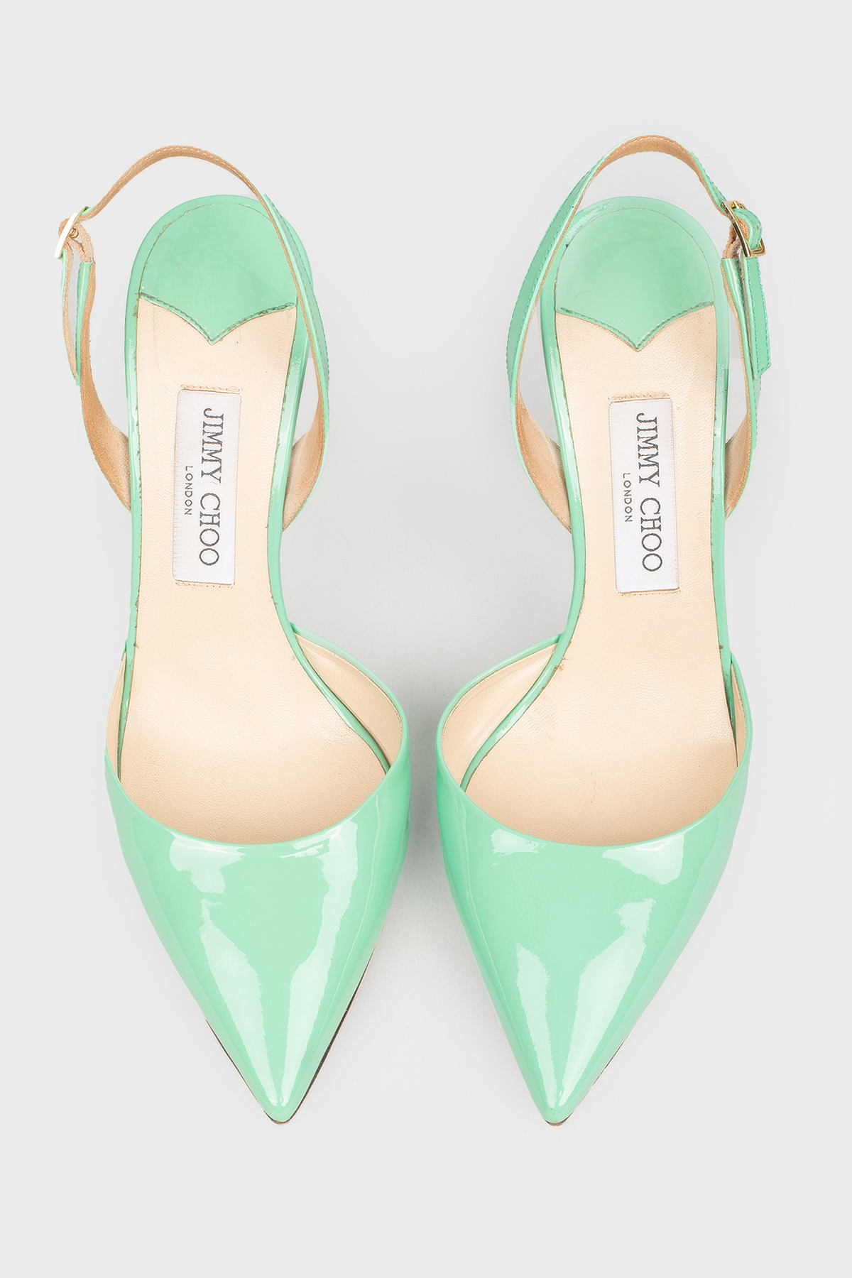 

Босоножки с острым закрытым носом Jimmy Choo, Зеленый