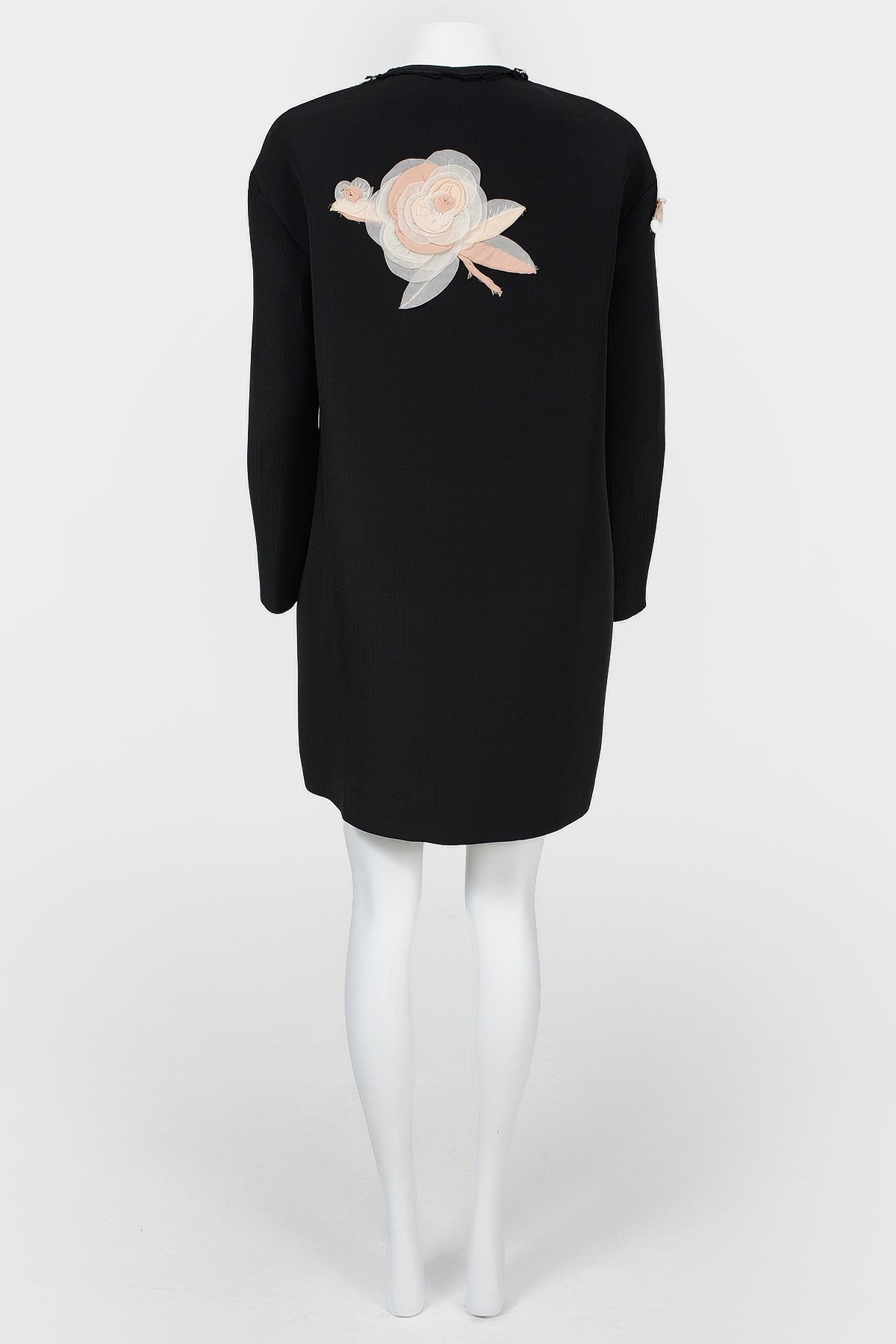 

Платье прямое с 3D цветами Lanvin, Черный