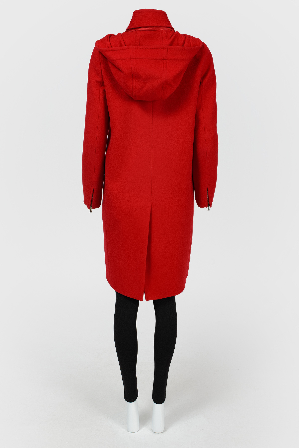 

Красное прямое пальто с капюшоном Max Mara, Красный
