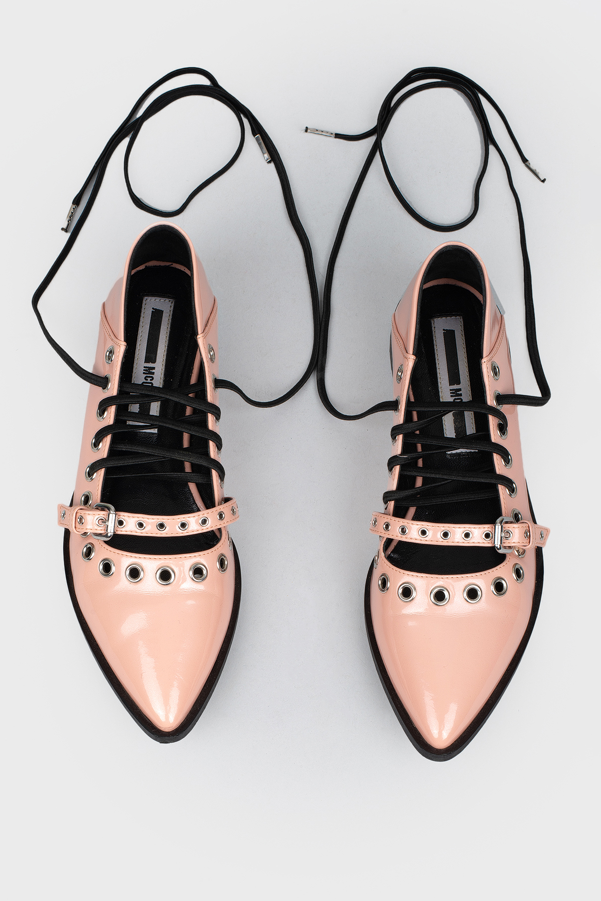 

Туфли со шнурками и пряжкой Alexander McQueen, Розовый
