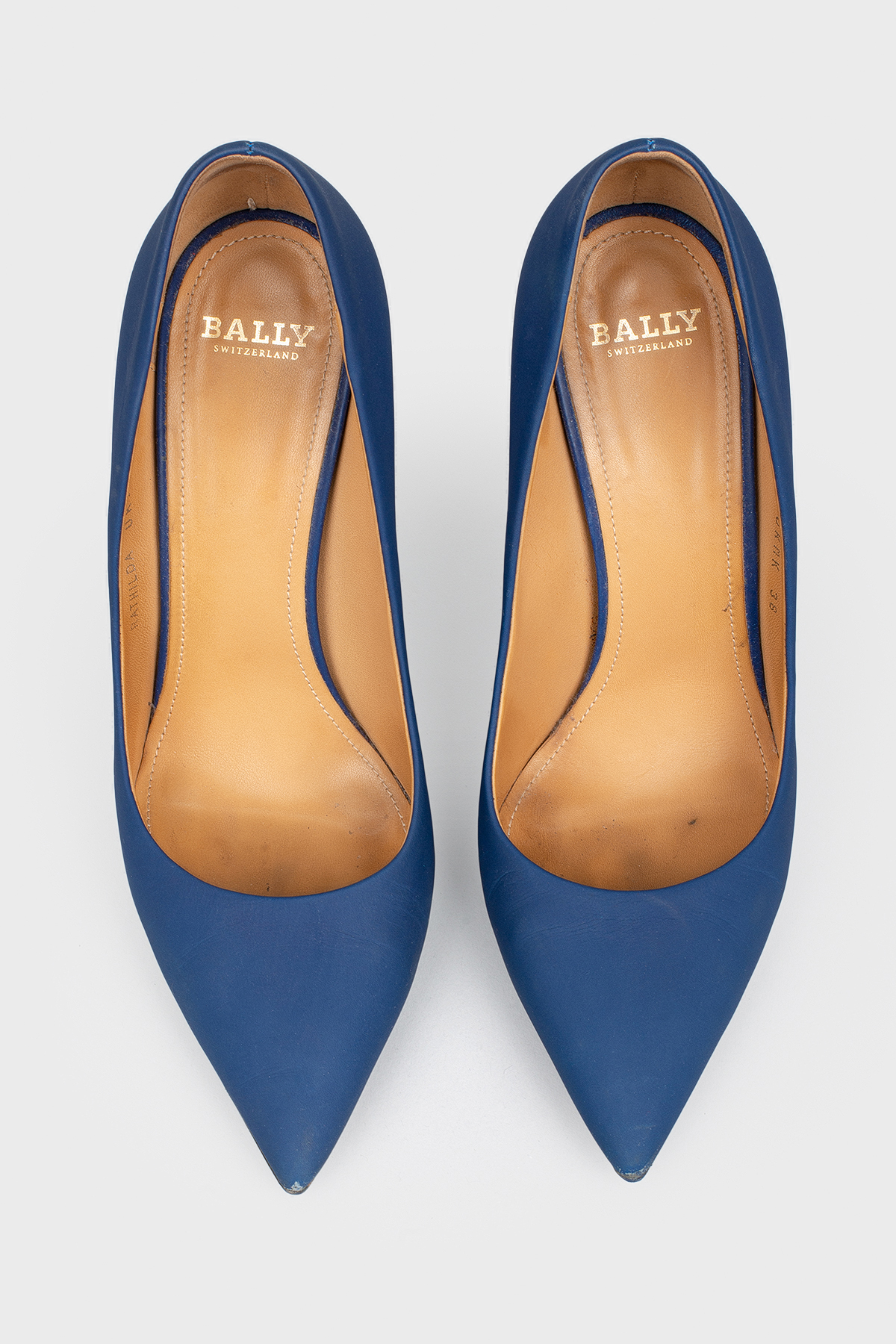 

Синие туфли из матовой кожи Bally, Синий