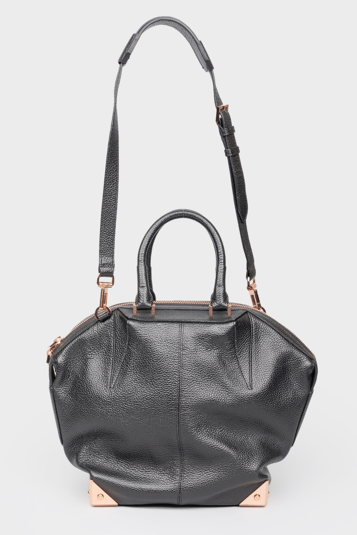 

Черная кожаная сумка на молнии с биркой Alexander Wang, Черный
