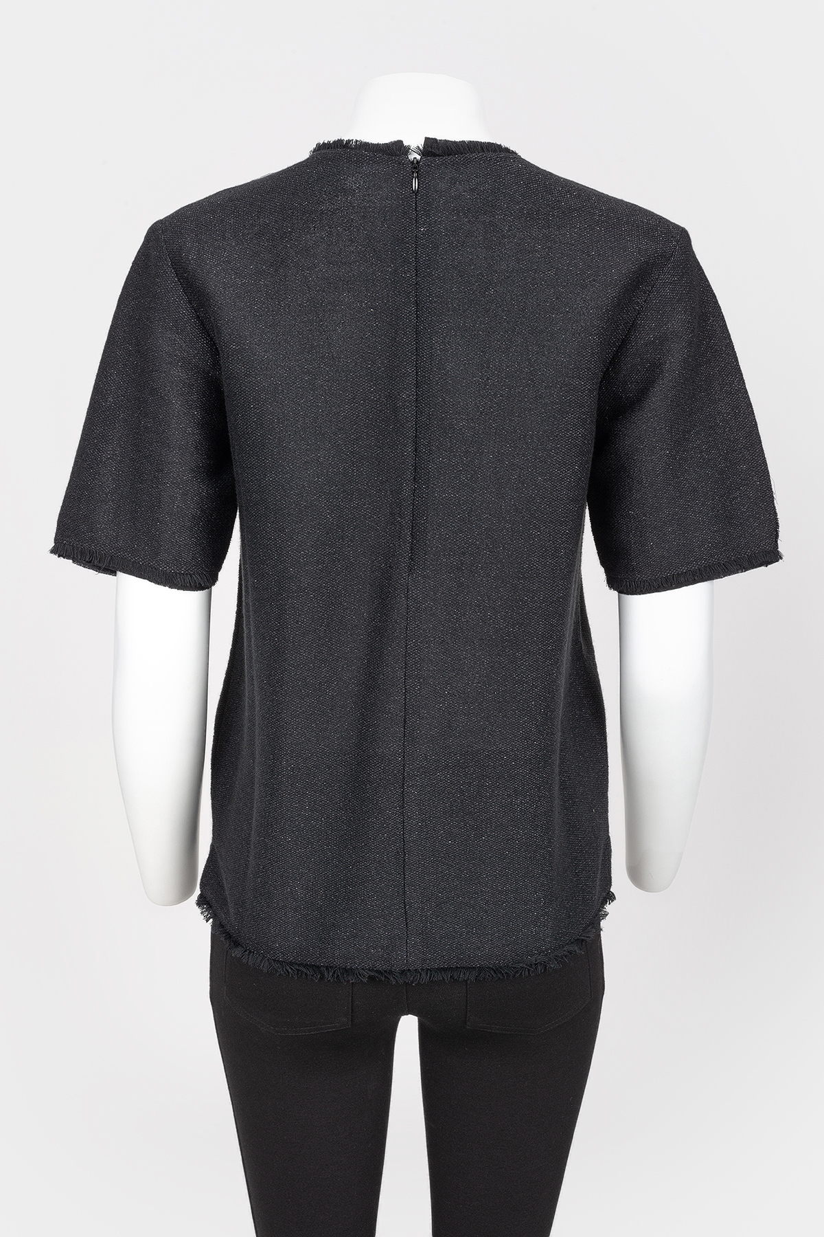 

Черный топ прямого кроя с коротким рукавом Jil Sander