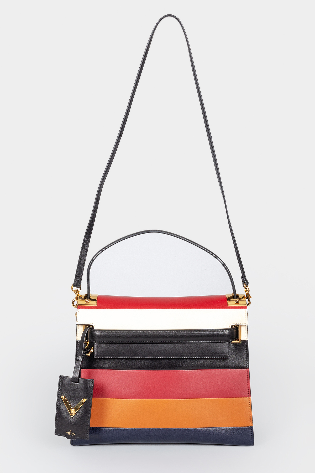 

Сумка My Rockstud из кожи ягненка в разноцветную полоску Valentino, Комбинированный