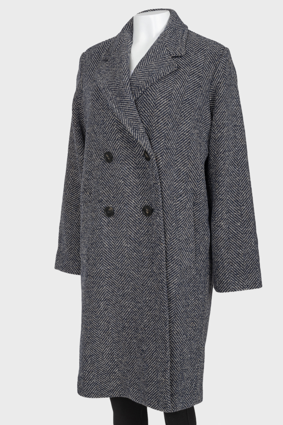 

Пальто шерстяное в "елку" с биркой Max Mara Weekend, Комбинированный