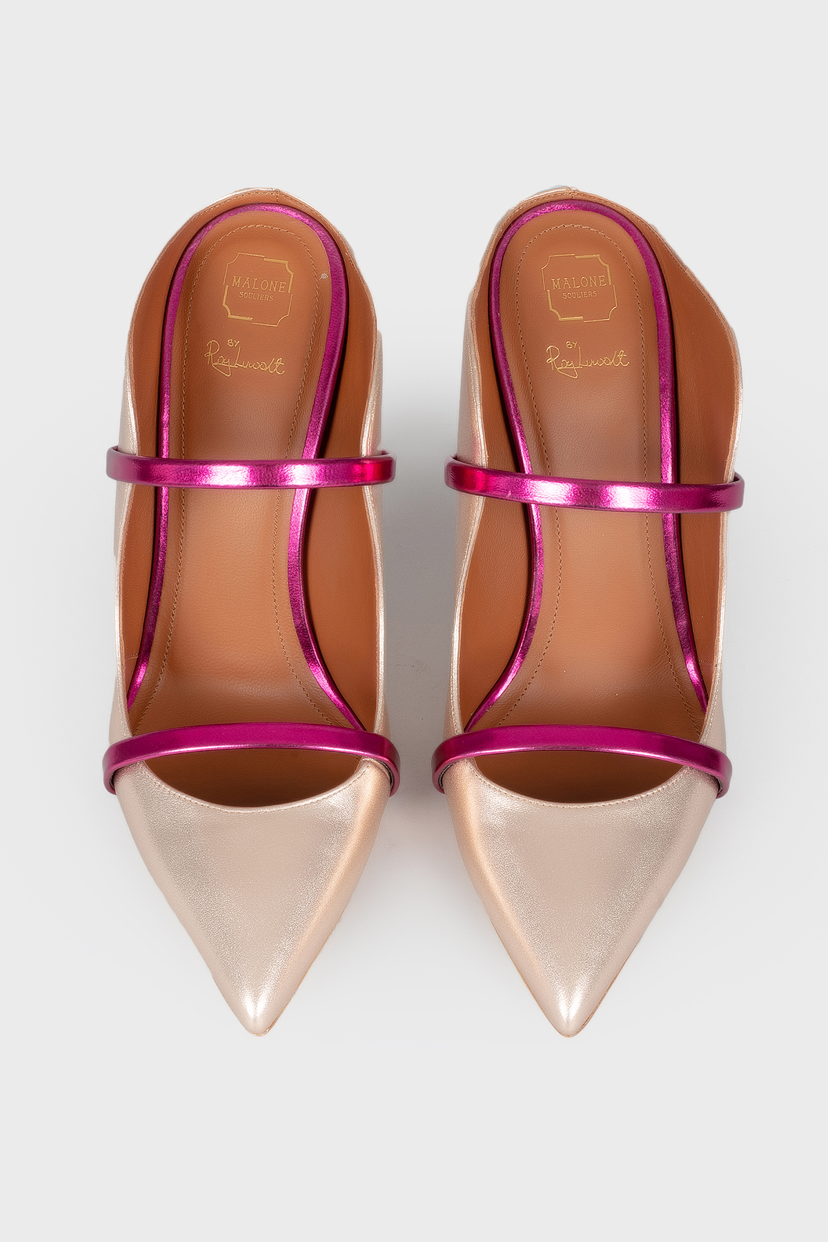 

Остроносые кожаные мюли с биркой Malone Souliers, Розовый