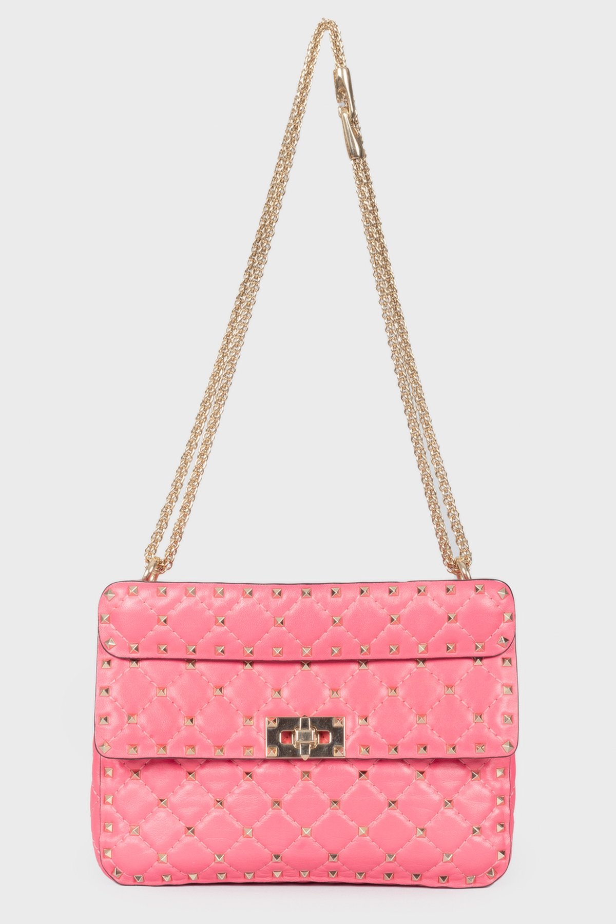

Стеганая сумка с шипами Rоckstud Spikе Valentino, Розовый