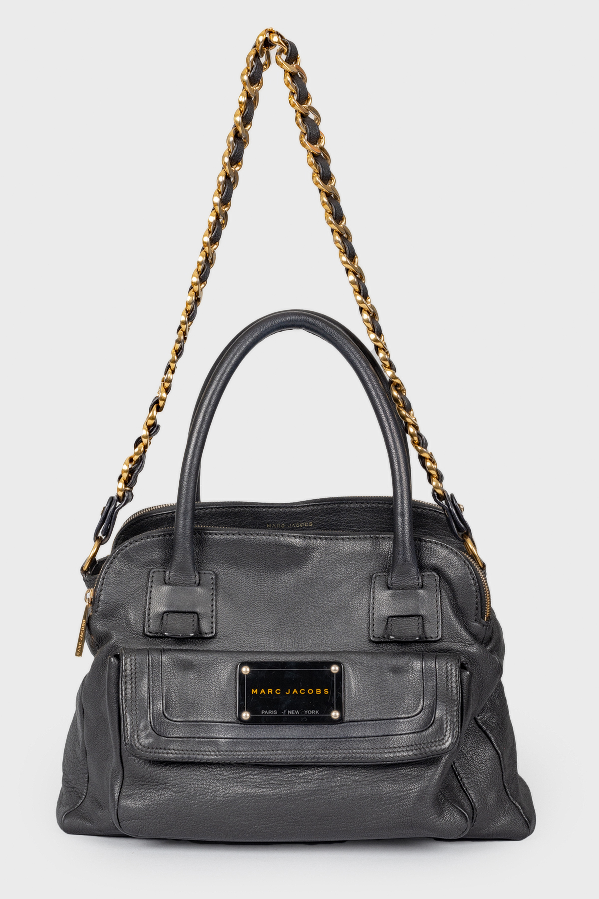 

Кожаная сумка с лого бренда Marc Jacobs, Черный