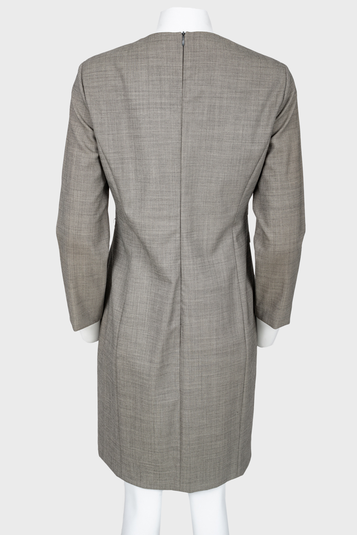 

Приталенное платье с воланом Max Mara, Серый