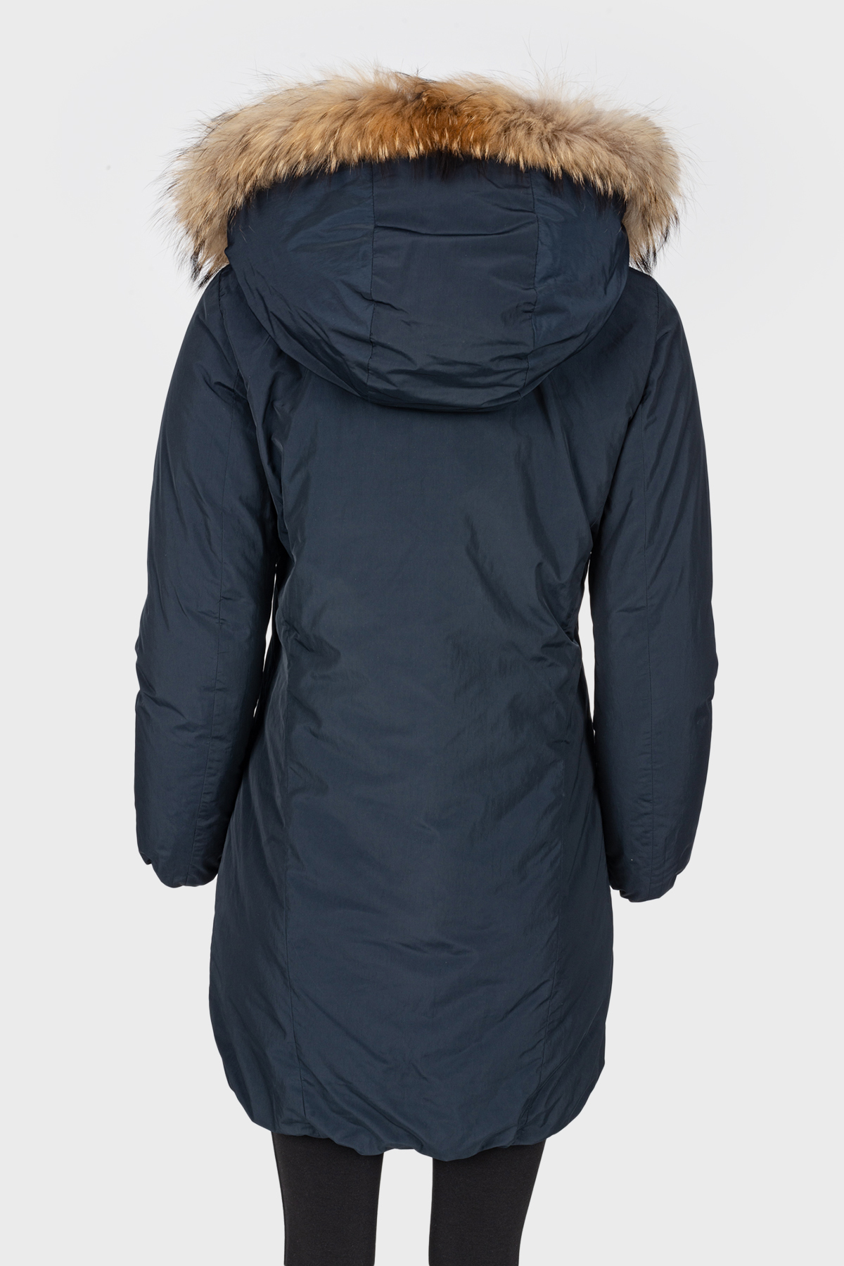 

Пуховик с меховым капюшоном Woolrich, Синий